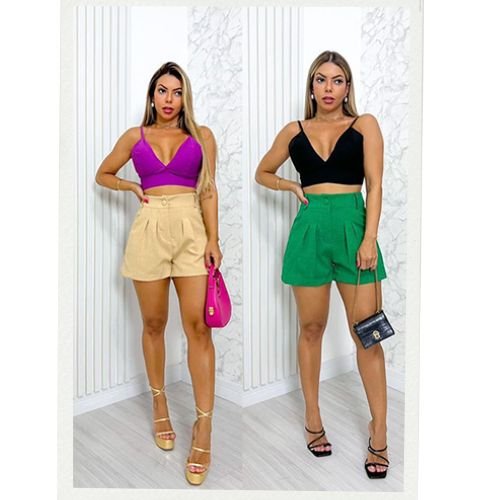 Cropped Short pregueado social 1-1