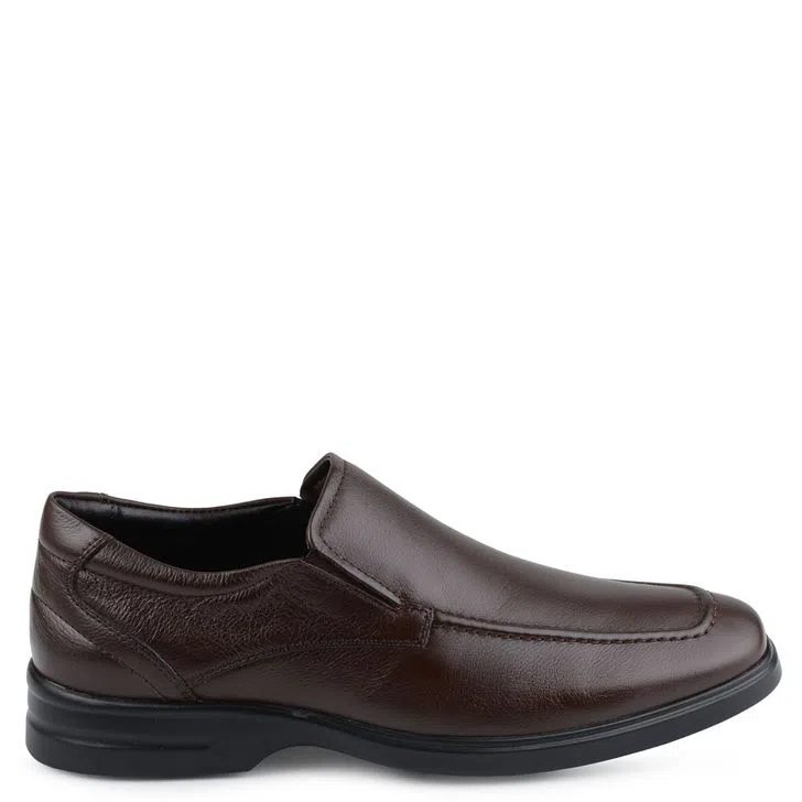 SAPATO SOCIAL CASUAL SLIP ON ROYAL KENSINGTON COURO PRETO