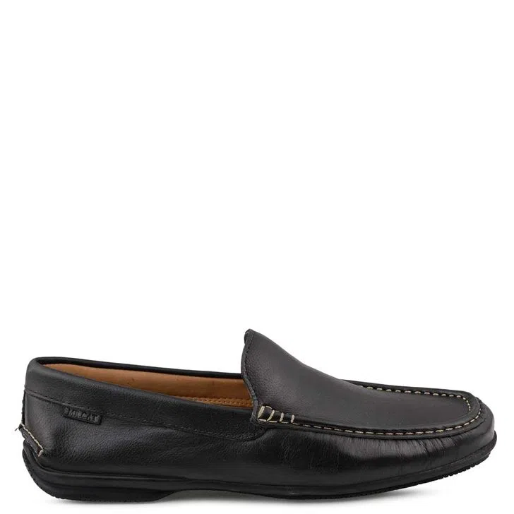 MOCASSIM COMFORT COURO ENSACADO PRETO