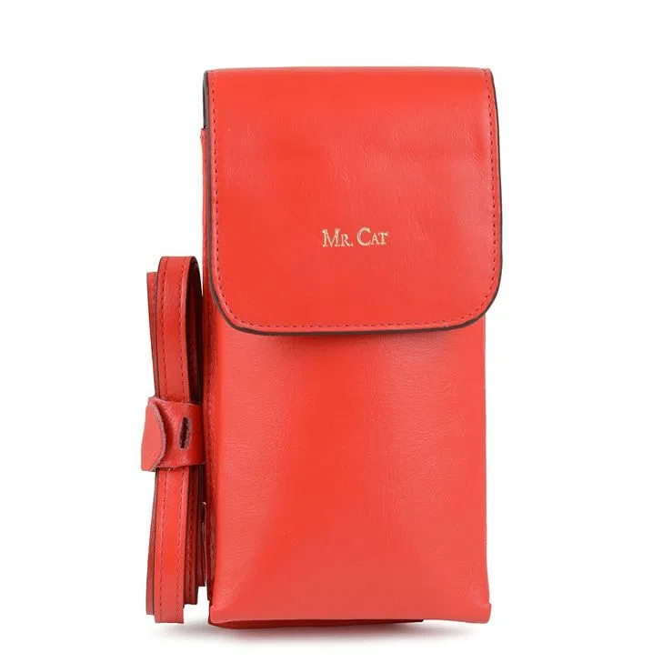 BOLSA COURO PORTA CELULAR E CARTÃO VERMELHO - VERMELHO UN - gbe021vrun