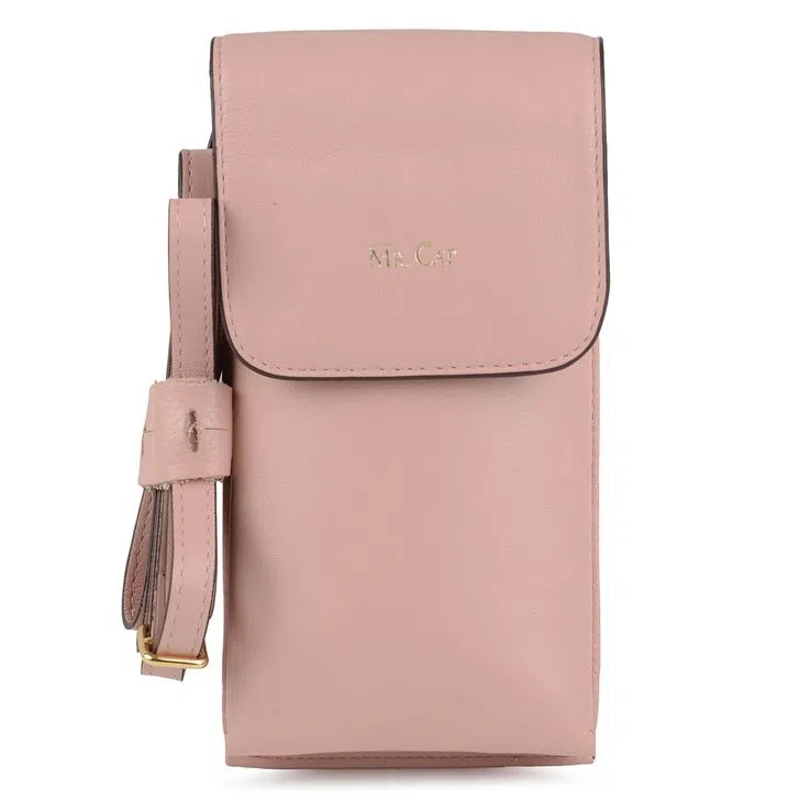 BOLSA COURO PORTA CELULAR E CARTÃO NUDE - NUDE UN - gbe021ndun
