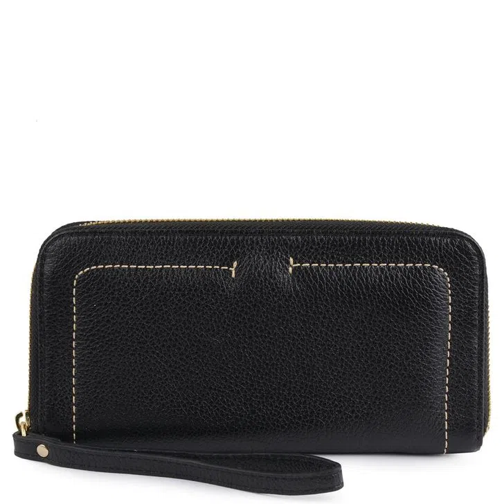 CARTEIRA G ZIPER PESPONTO PRETO - PRETO UN - gca019ptun