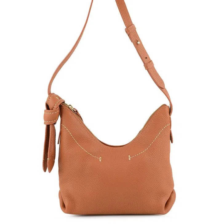 BOLSA SHOULDER P PESPONTO FLAP COURO MASCAVO - MASCAVO UN - gbf011mvun